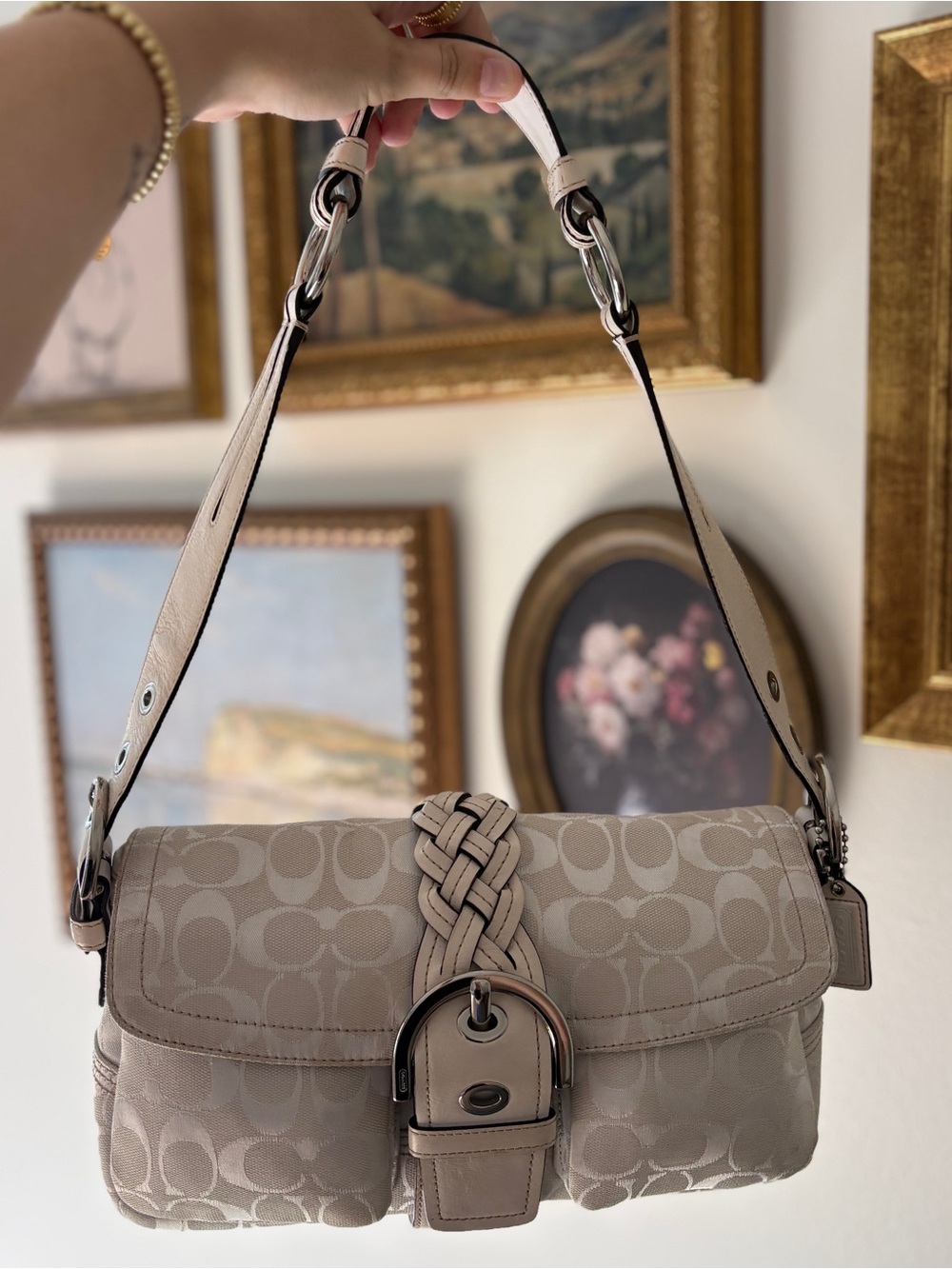 Vintage Coach Signature Jacquard Shoulder Bag – Style 6314
